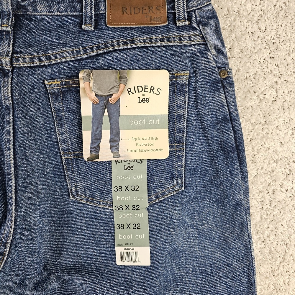 NWT Lee Riders Bootcut Regular Fit Jeans Mens‎ 38x32 Blue Heavyweight Baggy